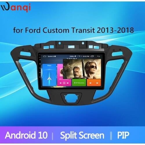 Wanqi Split Screen PIP Android10 radio GPS Navigation for Ford Custom Transit 2013-2018 Stereo Multimedia Bluetooth WIFI NO DVD