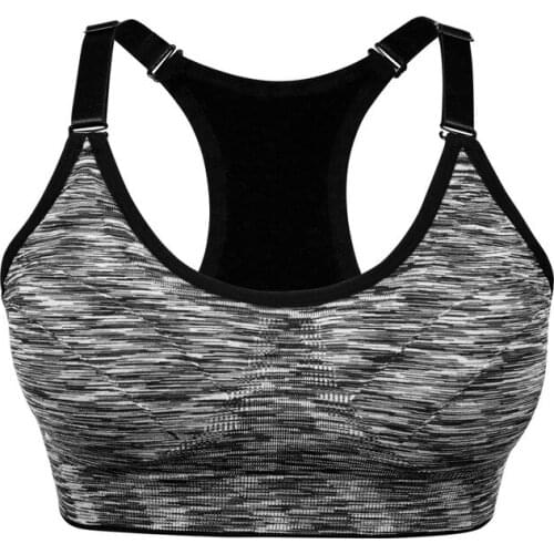 Women Fitness Sports Bra For Running Gym Adjustable Spaghetti Straps Padded Top Seamless Top Athletic Vest S M L