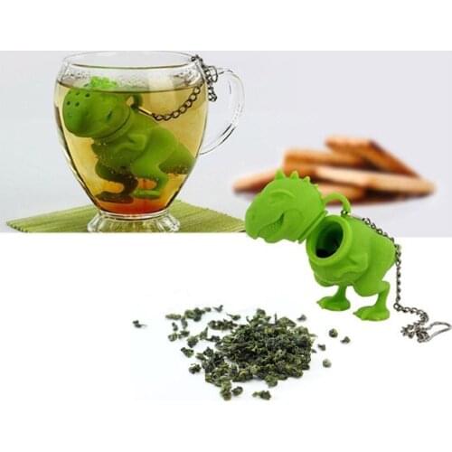 1Pcs Cute Dinosaur Shaped Tea Infuser Reusable Silicone Tea Strainer Coffee Herb Filter Home Loose Leaf Diffuser