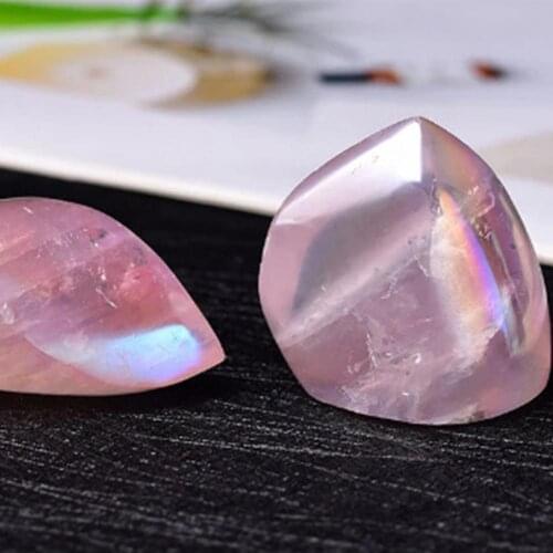 1PC Natural Rose Quartz Crystal Point Mineral Ornament Magic Repair Stick Family Home Decoration Study Decoration DIY Gift