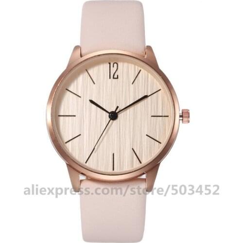 100pcs/lot Trend Style Womens Watch Leather Dial Ladies Girls Watch Quartz Watches Reloj mujer
