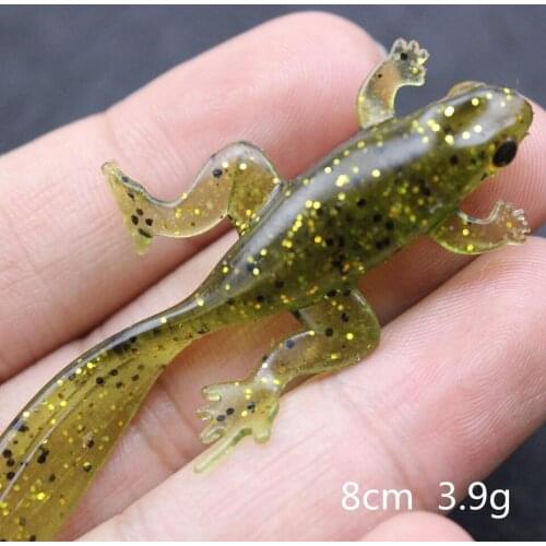 2pcs 8cm 3.9g Fishing Lures Soft Lure Frog Silicone Baits Shrimp Bass Peche Gear Fishing Tackle fishing fish