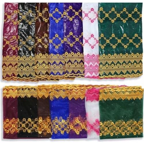 2020 High Quality Rhinestones Bazin Riche Brode Fabric African Guinea Beads Basin Embroidered Evening Gowns Dresses Tissu Lace