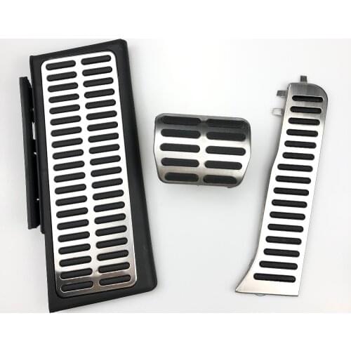 Aluminum Car Footrest Pedal Fuel Gas Brake Pedals Pad Plate For Audi Q3 2013-2018 LHD Car Styling Accessories