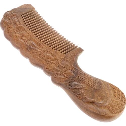 Antique Natural Sandalwood Fine-Tooth Comb Hairstyle Detangling Hair Combs