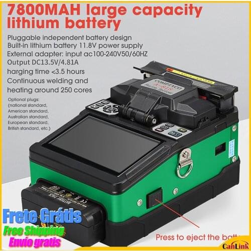 Comptyco A-81S Green Fusion Splicer 7800mAH 5-inch Automatic Machine Fiber Optic Fusion Splicing Machine Express shipping