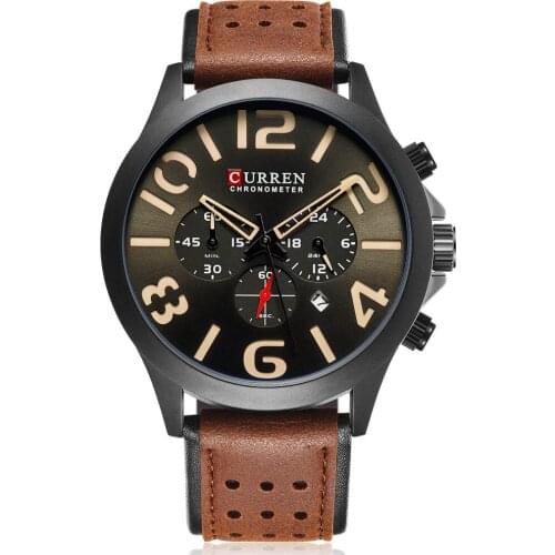 Curren Mens Watches Top Brand Luxury Men Military Sport Wristwatches Chronograph Leather Quartz Men Watch relogio masculino