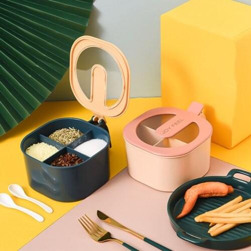 Color Sealed Ring Bottles Kitchen Storage Box Transparent Food Canister Keep Fresh Kitchen Seasoning Pot Set Season Storage