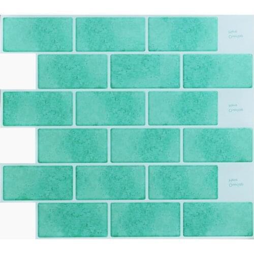 2020 Granite Pattern 3d Wallpaper Decorative Kitchen Wall Tiles Self-adhesive Diy Kitchen Bathroom Tile 10*10 inch Brick Green