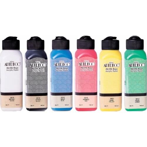 Artdeco 140 mL Acrylic Paint Set Stationery Art For Children Adult 6pcs 8pcs 12pcs 18s 24pcs 33pcs