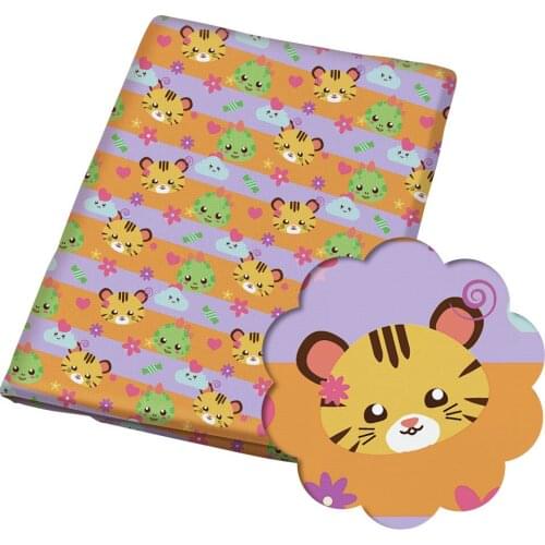 DIY 50*145CM flower pattern Polyester cotton Fabric Patchwor Printed for Tissue Kids Home Textile for Sewing Doll Dress Curtain