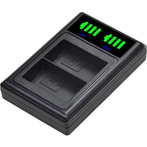 LCD Dual Display Dual Charge Camera Battery with Type C Port for Fuji NP-W235 with Micro-USB/Type-C