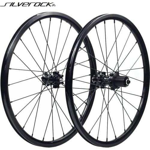 SILVEROCK 20" 1 1/8" 451 406 Alloy Mini Velo Wheels NBR 74mm 100mm 135mm Disc Brake for Folding Recumbent Bike Minivelo Wheelset