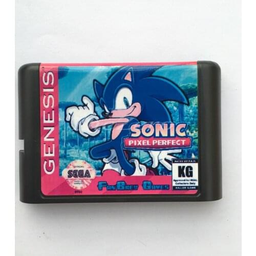 Sonic Plxel Perfect EU/JAP Shell for 16 bit Game Card for Genesis System for Sega Mega Drive