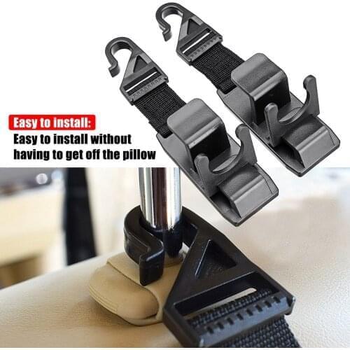 New 2pcs Car Rear Seat Hooks Headrest Auto Rear Racks Portable Hook for Hanging Organizer Holder Wallet Phone Pocket Purse Bag