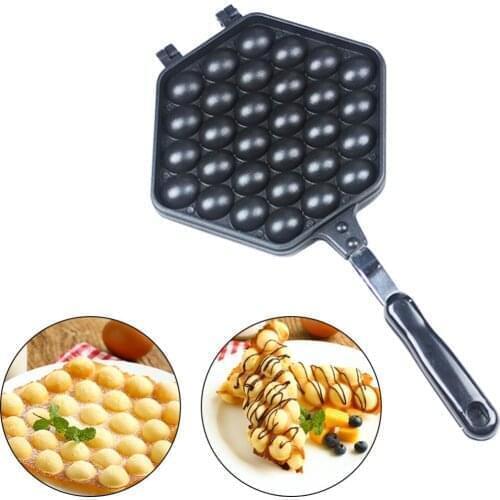 MINI Portable Hong Kong Eggs Bubble Waffle Maker QQ egg Aberdeen Omelet Machine Eggettes Puff Cake Pan For Gas stoves