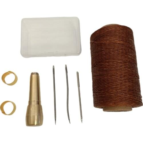 Leather Craft Sewing Tools Kit -Stitching Needle Waxed Thread Awl for Repair