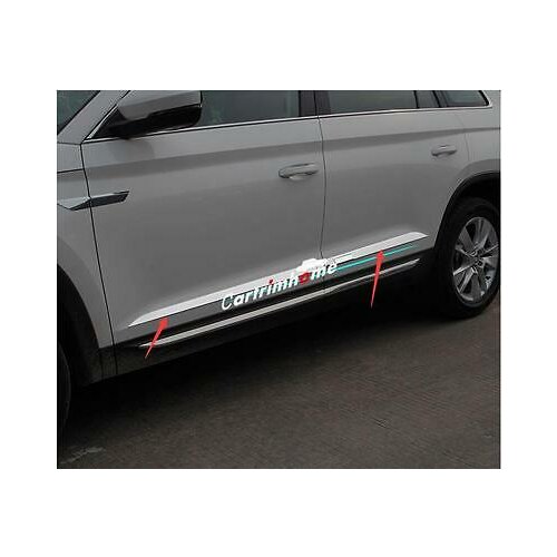 Stainless Side Door Body Molding Cover trim 4pcs For Skoda Kodiaq 2016 - 2018