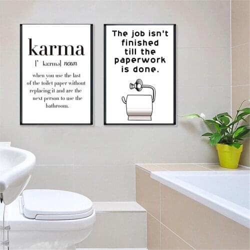 Wall Art Pictures Minimalist Drawing Amusing Toilet Paper Jokes Canvas Painting Nordic Vintage Posters Print Bathroom Home Decor