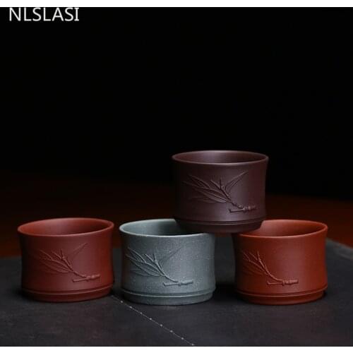 WSHYUFEI Yixing Hand Made Purple Clay Teacups master cup personal tea cup Travel portable tea set household drinking utensils