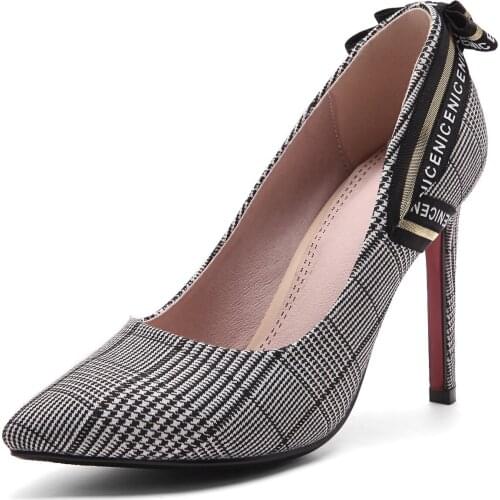 2018 new female fine with high heels fashion pointed mouth shallow 43 womens shoe size code 33-18225