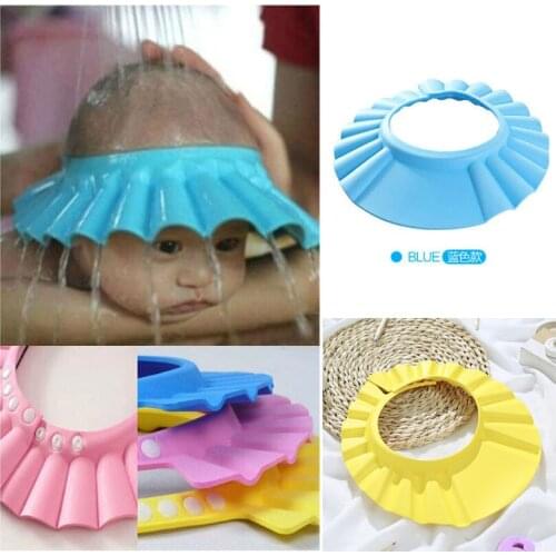 Brand New Baby Children Kids Safe Shampoo Bath Bathing Shower Cap Hat Wash Hair Shield adjustable elastic Shampoo Cap