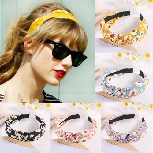 Fashion Sun Flower Knotted Headband Women HairBand Cute little flowers Hair Hoop for Women girls Hair Accessories FG1020