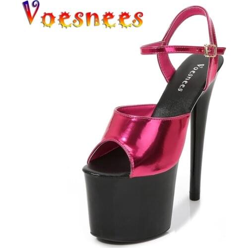 Stripper Shoes Women Sexy Show Sandals 15 17 20 CM High Heels Platform Modern Sandals Sexy Color Sandals Girls Shoe for Party