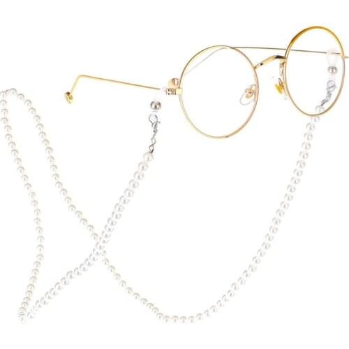 JGL0032 2020 Fashion White Pearl Beaded Sunglass chain Reading Glasses Eyeglasses Chain accessories eye chain For couple