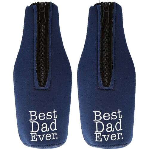 2pcs Best Dad Ever Beer Bottle Cooler Chilling Cover Cozy Xmas Gift