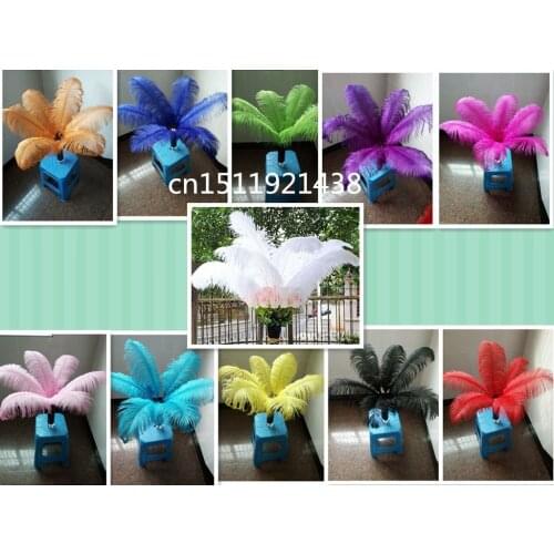 Wholesale Quality 50pcs natural ostrich feather 16-18inch/40-45cm diy stage performance wedding decorative Clothing accessories