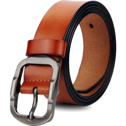 2020 Luxury Belts for Men Fashion Simple Style Solid Color Pin Buckle Male Leather Belts