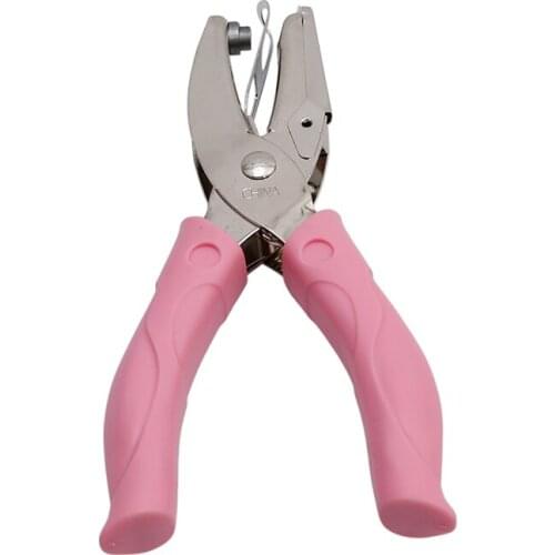 Hand Held 1 Hole Metal Paper Punch Single Heart Shape Hole For Greeting Cards Scrapbook Notbook Puncher Hand Tool With Pink Grip