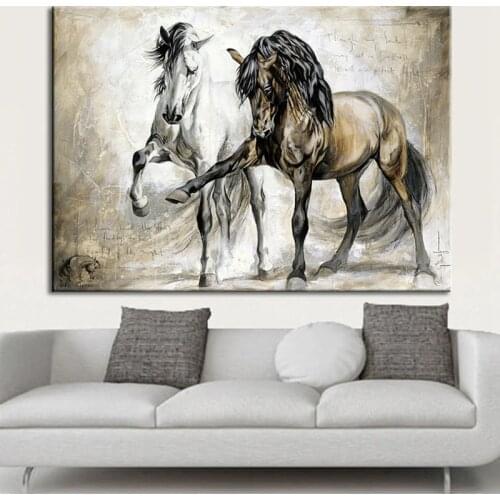 SELFLESSLY ART Vintage Horse Painting Canvas Prints For Restaurant ,Bedroom Decor Modern Animal Decorative Paintings