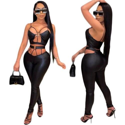 Sexy Hollow Out Bandage Two Piece Set