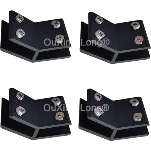 DHL Shipping 50PCS Aluminum Alloy Glass Clamps Clips 135 Degree Glass Shelves Connectors Screen Partition Brackets No Drilling