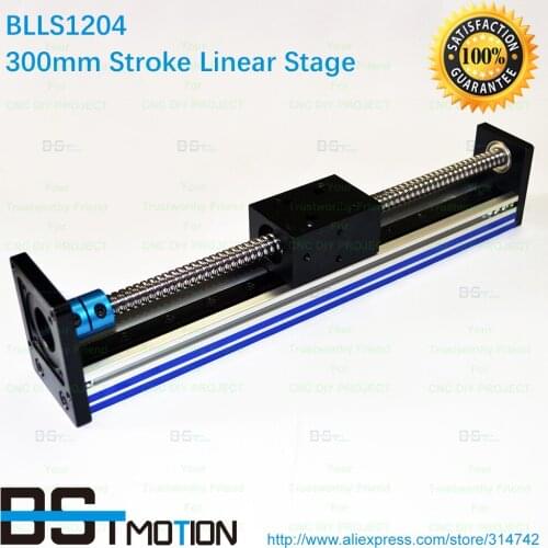 SFU1204 Ballscrew 300mm Travel Linear Axis Moulde with 12mm Width Linear Guide Rail for DIY X Y Z Axis with 0.03mm accuracy