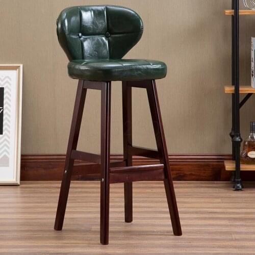 Nordic simple modern solid wood bar stool high stool bar chair home custom bar chair bar stool back chair