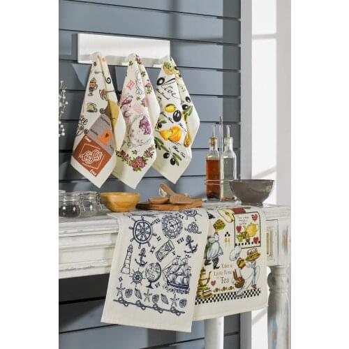 Mixed printed Kitchen Towel Set 5Li 30x50 Suction Power Is Easy To Clean Dry Quickly Quality Product Turkish Hand Sauna Accessories Sets Face Designer Luxury For Adults Spa