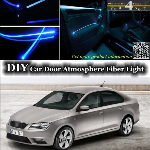Interior Ambient Light Tuning Atmosphere Fiber Optic Band Lights For SEAT Toledo Inside Door Panel illumination Not EL light