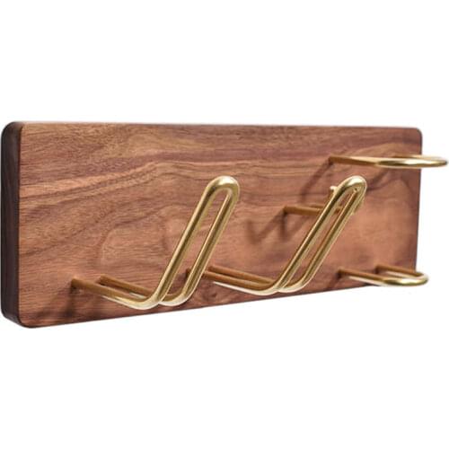 High quality solid wood bathroom accessories rack wall mounted toilet non perforated hanger towel hair dryer stand punch free