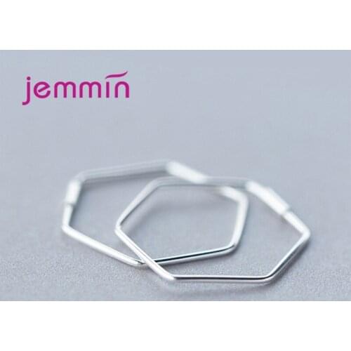 New Simple 925 Sterling Silve Geometric Hoop Earrings for Women Fashion Minimalist Fine Jewelry Trendy Accessories