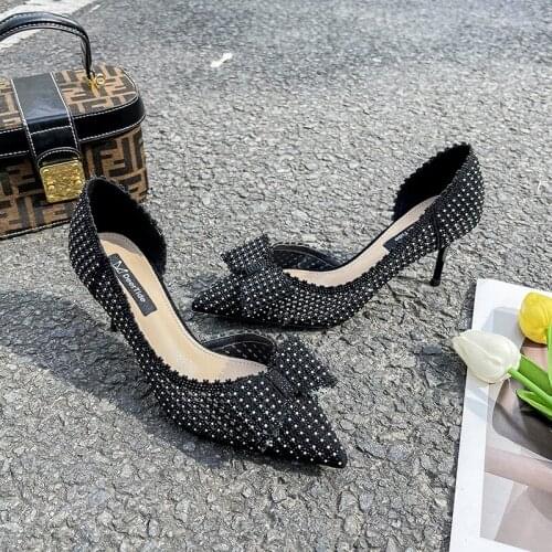 Women fabric high heels heels tucks pointed stilettos claw women sexy butterfly fairy wind