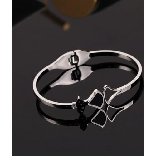 POTCET Womens Stainless Steel Titanium Steel Fan Bracelet Fashion Personality Retro Hip Hop Travel Souvenir Jewelry