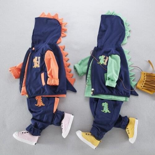 Baby infant clothing set 3pcs Spring Fall suits Boys girls dinosaur clothes sets Kids Casual Suits