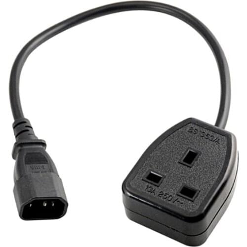 0.3m UK Power Adaptor Cord , IEC C14 Male Plug to UK 3Pin Female Socket Power Adapter Cable For PDU UPS,13A,1 pcs