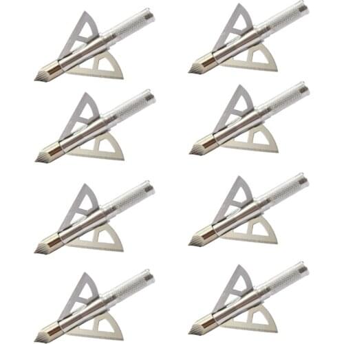 12pcs Broadheads 100Grain Arrows Tips Arrow Heads 3-blades for Archery Hunting Outdoor Target Shooting