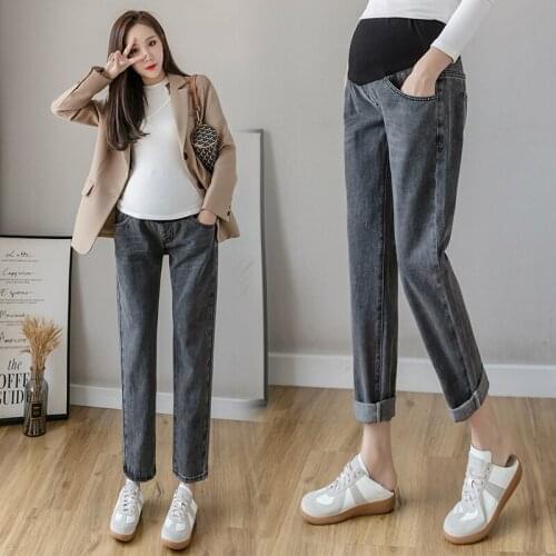 1991/1992# Maternity pants Spring Autumn Maternity Jeans Belly Support Pants Slimming Maternity Trousers
