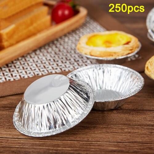 3D Mold Cake 250 Pcs Disposable Egg Tart Holder Mold Aluminum Foil Cake Cookie Kitchen Baking Tool FBE2