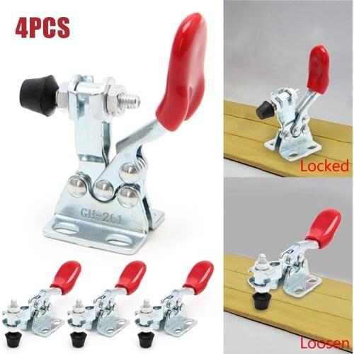 4pcs GH-201 Horizontal Toggle Clamp Quick-Release Hand Clip Tool For Woodworking